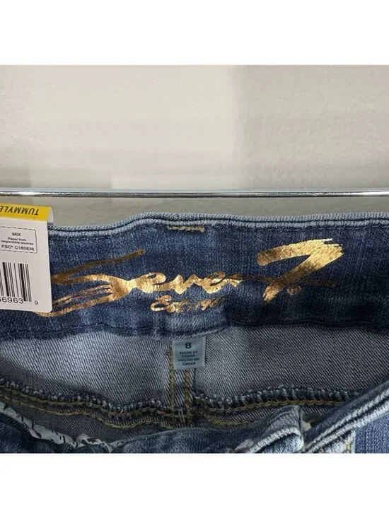 Seven7 Women SZ 8 Alaska Blue Medium Wash Tummy Less High Rise Skinny Jeans NWT - Picture 11 of 14
